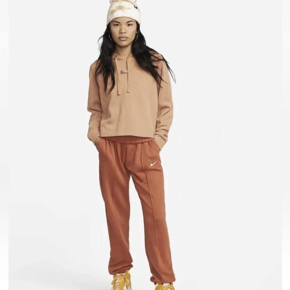 Nike Cotton Knit Hoodie Sweatshirt Size XS in Cognac Color - Picture 11 of 13